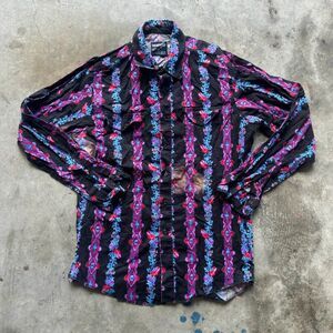 Vintage Wrangler Brushpopper Western Floral Aztec Button Shirt Size 16 1/2-35